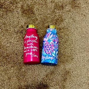 Lilly Pulitzer Water bottles, about 8 inches tall, NEVER USED